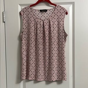 Kasper Pink Sleeveless Pleated Blouse